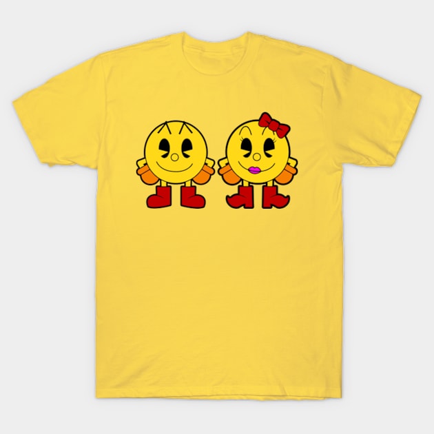 Pacman Couple T-Shirt by mighty corps studio